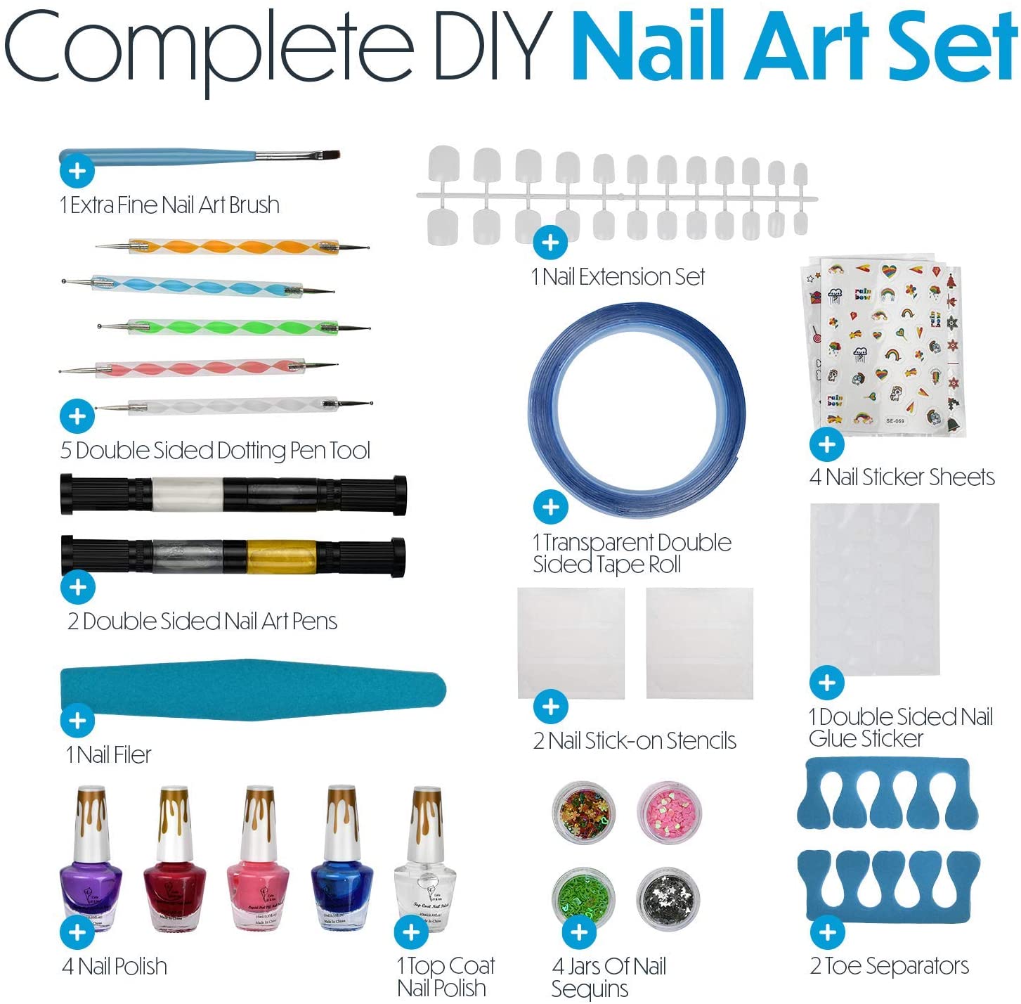 Gift for Kids, Nail Art Kit for Girls, Nail Polish Kit for Kids Ages 7-12  Years